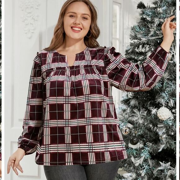 NWT BloomChic plaid shirt 22/3X - Picture 2 of 12